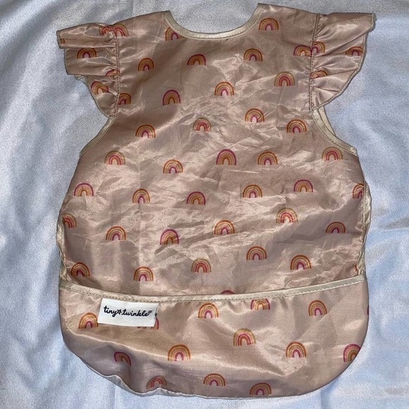 Tiny Twinkle Mess Proof Rainbow Baby Waterproof Baby Apron Bib - Picture 2 of 4